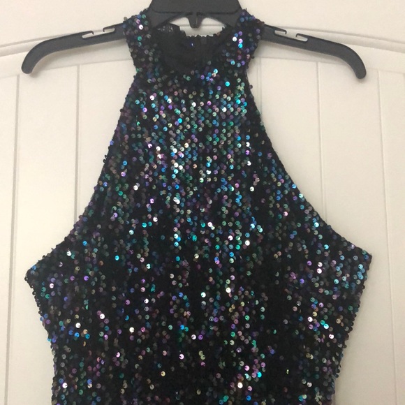Black Sequin Cocktail Dress - Picture 2 of 4